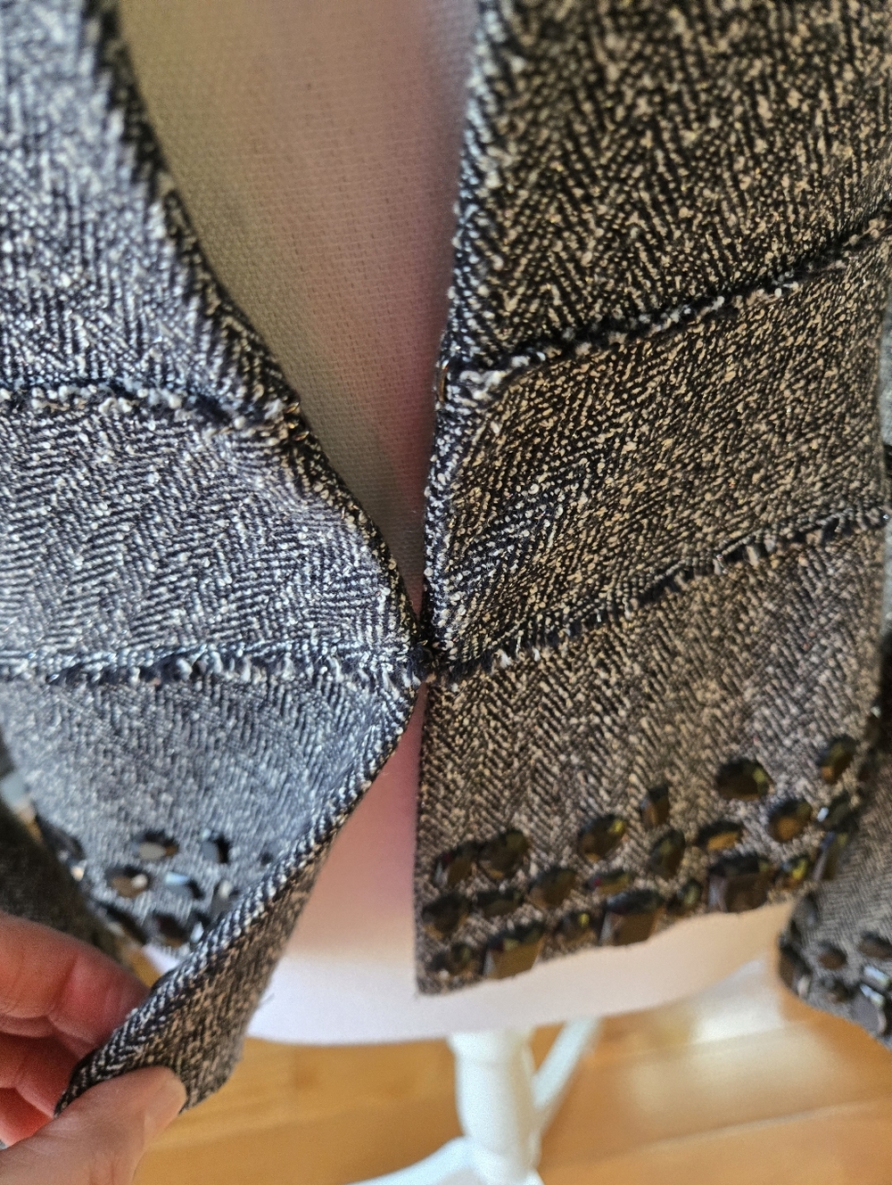 White House Black Market Black and White Tweed Blazer - Picture 4 of 5